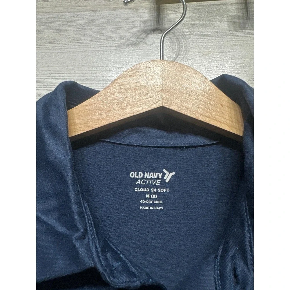 Old Navy Active Polo Shirt Boys Medium 8 Navy Blue Go-Dry Cool Sporty EUC